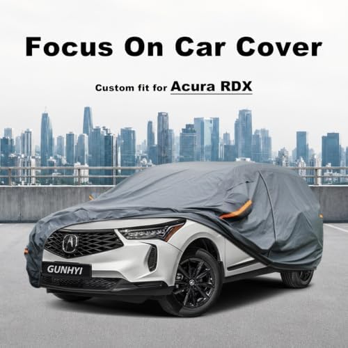 GUNHYI Premium Car Cover Custom Fit Acura RDX, 16 Layers Heavy Duty Car Cover Waterproof All Weather with Zipper Door for Sun Rain Snow Dust Uv Protection