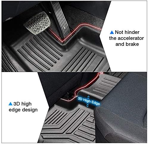 Powerty Floor Mats for 2019-2024 2025 Toyota RAV4 Accessories All Weather Floor Liner 3D TPO 1st & 2nd Row Floor Mat Heavy-Duty Floor Liners(FIT All Models)