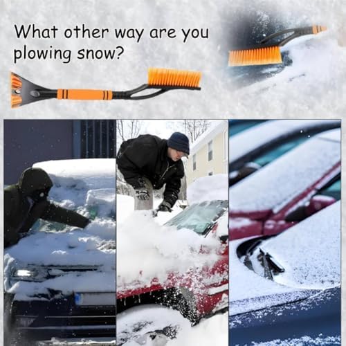 1-Piece Winter Snow Shovel Car-Mounted Snow Removal and De-Icing Tool Snow Brush Scraper Ice Scraper for Cars and SUVs Telescopic Snow Removal Tool(1Pcs)