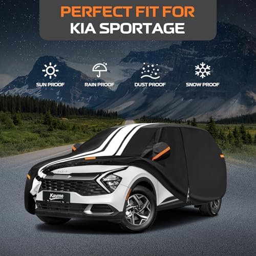 Kayme Heavy Duty Car Cover Custom Fit for Kia Sportage (1995-2026)