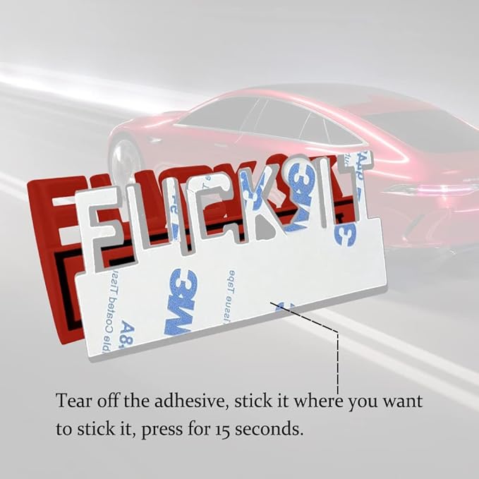 Fuck IT Edition Emblem, Car Exterior Emblems Badge 3D Sticker Decal, Fuck-IT Edition Emblem 3D Fender Badge Decal, 3D Fender Badge Decal Car Truck Replacement, Fit for All Cars (Red Black)