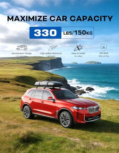 Wonderdriver 330lbs Roof Rack Cross Bars for BMW X5 G05 2019-2026