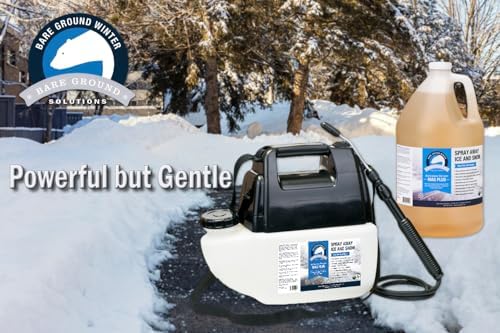 Bare Ground BGPS-1 All Natural Anti-Snow Liquid De-Icer with Battery Powered Sprayer, 128 oz (1 Gallon)
