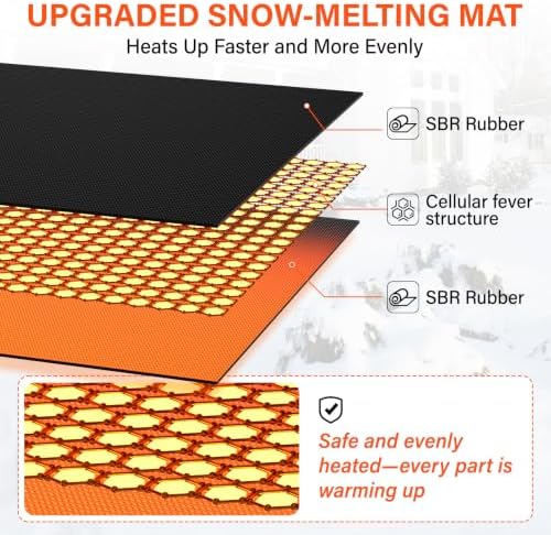 3 Pcs Heated Snow Melting Mats,10x30 in No-Slip Rubber Heated Outdoor Mats