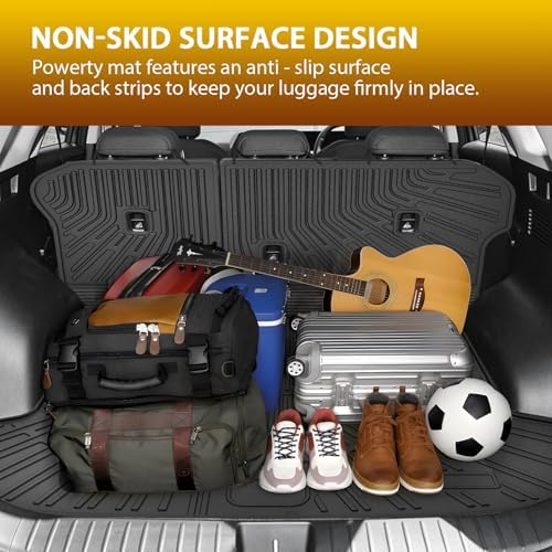 Powerty Floor Mats for 2022-2026 2027 Kia Sportage Gas(Not for 2026-2027 X-Line、SX-Prestige、 X-Pro Prestige), All Weather 3D TPE Anti-Slip Trunk Cargo Liner Seat Back Covers Protectors Full Set Car