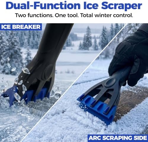 59" Extendable Snow Brush for Car with Ice Scrapers for Windshield