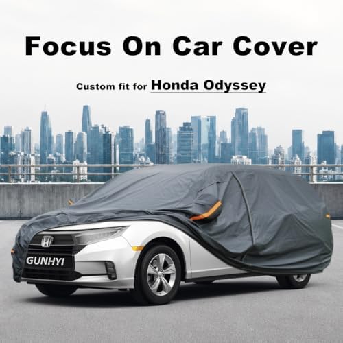 GUNHYI Premium Car Cover Custom Fit Honda Odyssey (1999-2026), 16 Layers Heavy Duty Car Cover Waterproof All Weather with Zipper Door for Sun Rain Snow Dust Uv Protection
