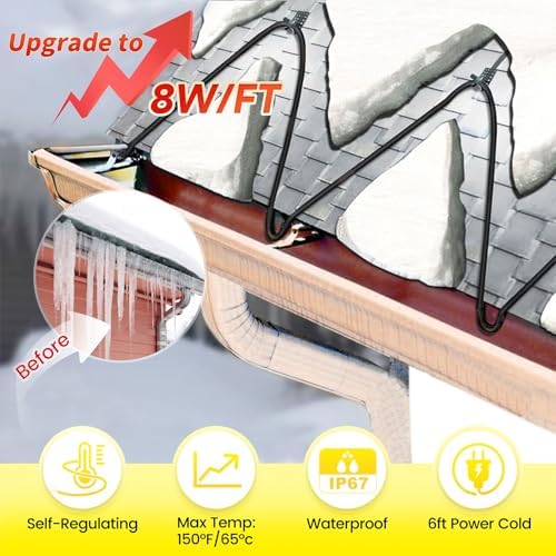 65 FT Industrial Grade Self Regulating Roof Gutter Heater Cable