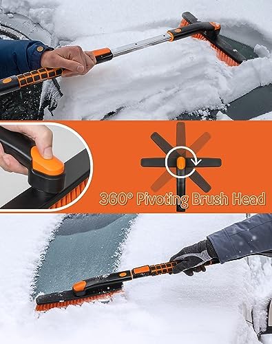 SEG Direct 36" Extendable Snow Brush with Ice Scraper Telescoping Handle