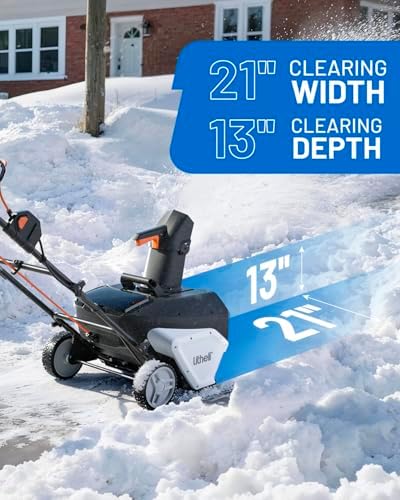 Litheli Cordless Brushless Snow Blower, 20'' 40V Electric Snow Thrower for Driveways, 4.0Ah Battery Included