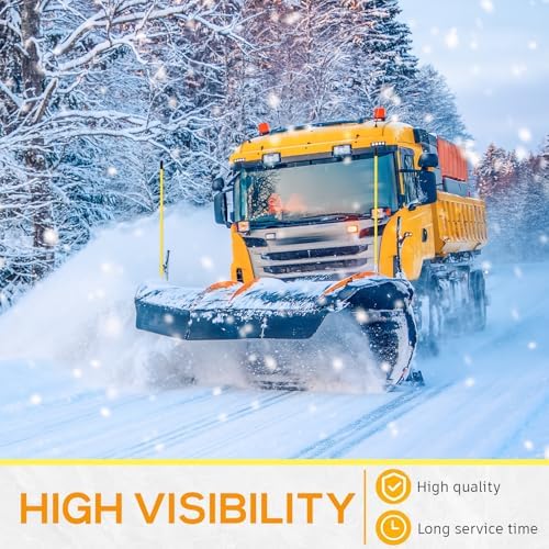 Lasnten 4 Pcs 36 Inch Snow Plow Blade Markers Guide Kit Steel Wire Inside Bolt on Bumper Guides High Visibility Easy Installation for Atv Western Snowplows(Yellow)