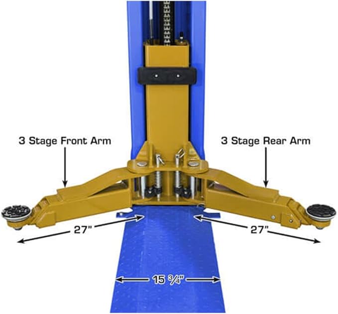 ATLAS Automotive Equipment PVL9BP Platinum 2-Post Commercial Grade Vehicle Lift, 9’6” Minimum Ceiling Height, ALI Certified, 9,000lb Capacity, Base Plate Design, Ally Power Unit, for Low Ceiling Use