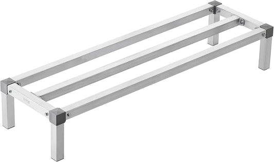 VEVOR Aluminum Dunnage Rack, 48” x 14” Commercial Food Floor Rack, 8” Off the Floor, 1000 lbs Capacity All-Welded Aluminum Storage, for Storage in Restaurants, Kitchens, Garages and Vehicles