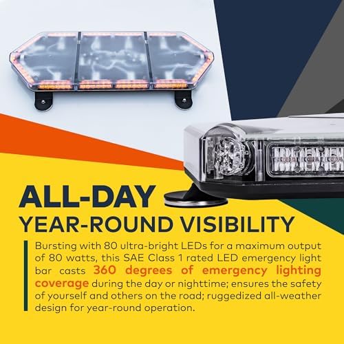 LAMPHUS NanoFlare 26 Inch 80W Amber White LED Strobe Light Bar For Truck