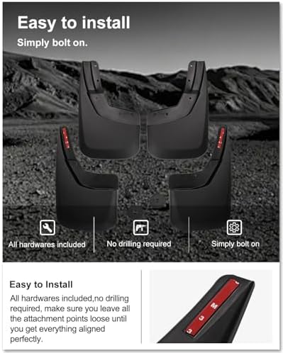 Kiwi Master No Drill Mud Flaps for 2014-2018 Chevy Silverado 1500/2500/3500