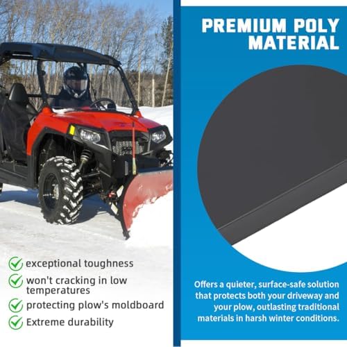 48" Universal Poly Snow Plow Cutting Edge, 1/2" Heavy-Duty Scraper Bar