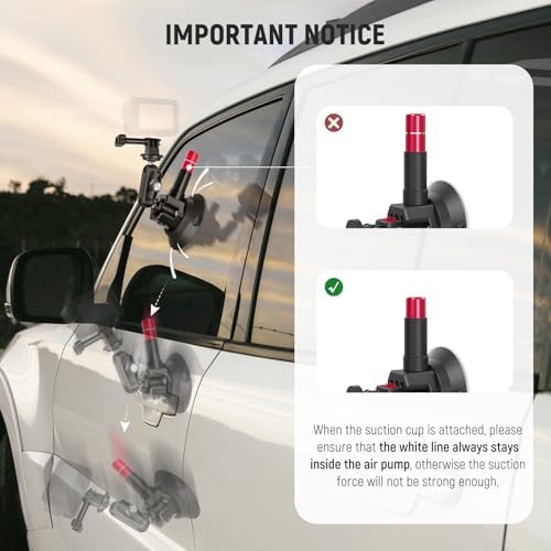 NEEWER Triple Suction Cup Car Mount for Action Cameras, CA065