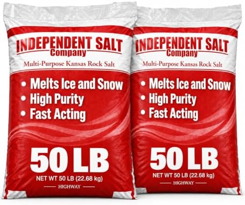 EASYGO PRODUCTS Independent Salt - Snow and Ice Melt Salt for Driveway, Sidewalk, Highway - 50 Pounds 2 Pack