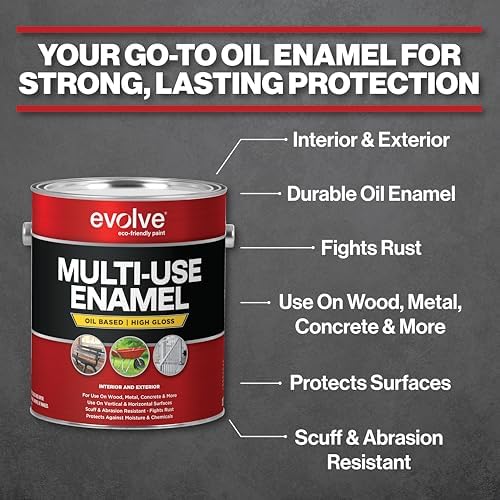EVOLVE Alkyd Enamel Primer (Gray), 1 Gallon – Interior Exterior Oil-Based Primer for Wood, Metal, Concrete, & Masonry