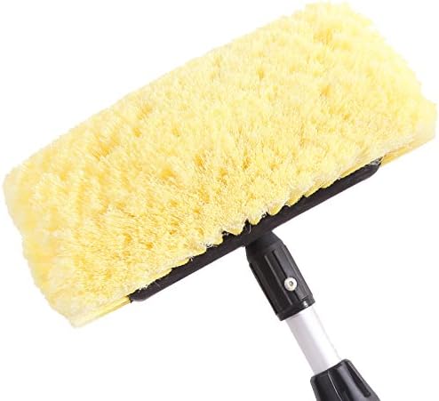 CARCAREZ 10" Car Wash Brush Head with Soft Bristle for Auto RV Truck Boat Camper Exterior Washing Cleaning, Yellow