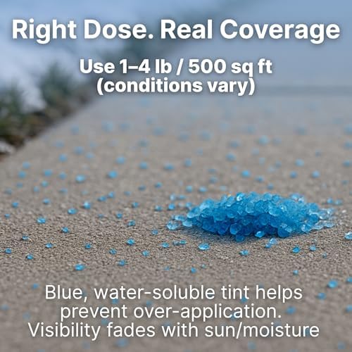 Thawtful Blue Ice & Snow Melt – Snow Melt, Rock Salt, Driveway & Sidewalk Salt for Ice, Blue Granular Rock Salt, Melts to −16°F (−27°C) – Resealable Zip Bag (2 QUARTS - 4.2 lb.)