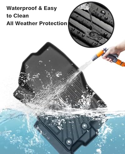 Powerty Floor Mats for 2022 2023 2024 2025 Nissan Frontier (Crew Cab with 2nd Row Under-Seat Storage) All Weather 3D TPE Anti-Slip Car Liners for 1st & 2nd Row Accessories