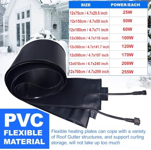 Winter Snow Melting Mats for Roof and Gutter Ice Dam Prevention,No-Slip PVC