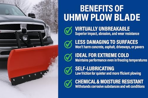 UHMW ATV/UTV Snow Plow Poly Cutting Edge Industrial Strength 1/2" X Thick X 3" Wide Driveway Safe plow Blade, Poly plow Cutting Edge, Snow Blower Edge, ATV Snow plow Blade, (60" Long)