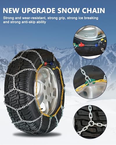 SCITOO HKN140 Snow Chains for Passenger Car, Pickup, Trucks, SUV