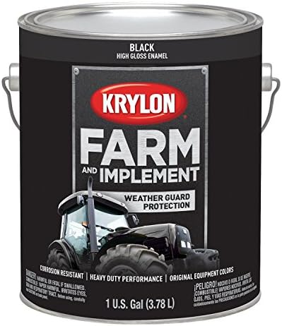 Krylon Farm & Implement Brush On-Paint, High Gloss, Black, 1 Gallon