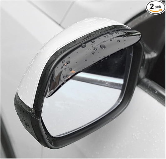 Wevdn 2 PCS Mirror Rain Visor Eyebrow, Waterproof PVC Auto Exterior Rear View Mirror Rain Visor Guard, Rainproof Side Mirror Rain Visor Eyebrow Cover for SUV Truck, Car Accessories (Black)