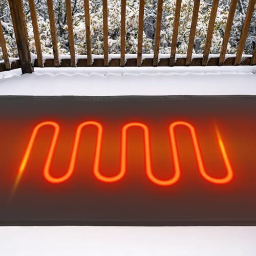 Heated Snow Melting Mat, 10ft x 13in PVC Snow Melting Mat, 385W 110V Snow and Ice Melting Mat with 113-122℉Heating Temperature for Walkway, Steps, Front Door, Stairs, Porch