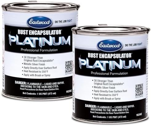 Eastwood Rust Encapsulator Platinum Premium Rust Preventive Coating | Easy Apply High-Tech Formula Automotive Paint to Stop Rust | Silver Pints | 2 Pack