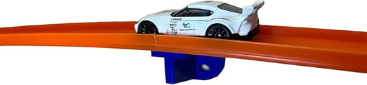 4 Pack Single Lane Wall Mount| Compatible with Hot Wheels Track | Single Lane Wall Mount for 1/64 Scale Cars and Trucks (Orange)