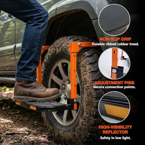 350lb Adjustable Folding Tire Step,Anti-Rust for Off-Road SUV RV Pickup