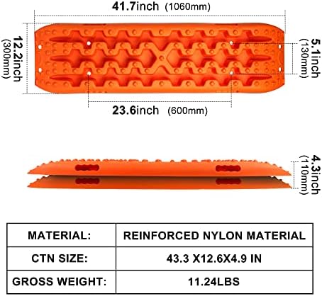 X-BULL New Recovery Traction Tracks Sand Mud Snow Track Tire Ladder 4WD (Orange, 3gen)