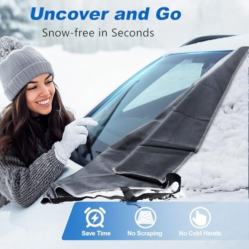 DOOGOOCOO 700D Oxford Fabric Car Windshield Cover for Ice and Snow, Medium