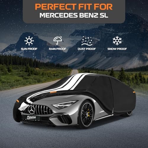 Kayme Heavy Duty Car Cover Custom Fit for Mercedes Benz SL (1971-2021)