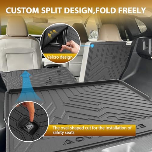 Powerty Floor Mats for Nissan Murano 2025 2026, All Weather 3D TPE Anti-Slip Trunk Cargo Liner Seat Back Covers Protectors Full Set Car Accessories