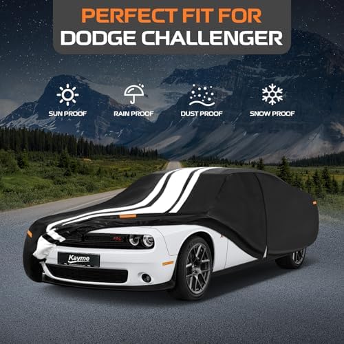 Kayme Heavy Duty Car Cover Custom Fit for Dodge Challenger