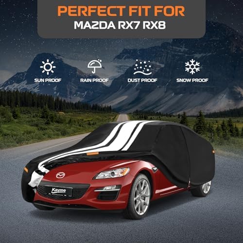 Kayme Heavy Duty Car Cover Custom Fit Mazda RX-7 RX7 RX-8 RX8 (1978-2013)