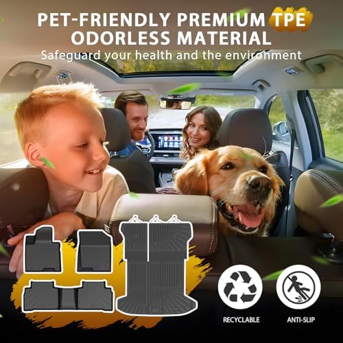 Powerty Floor Mats for 2022-2025 2026 Hyundai Tucson Gas Car Mats Accessories, All Weather 3D TPE Anti-Slip Trunk Cargo Liner Seat Back Covers Protectors Full Set Car Accessories