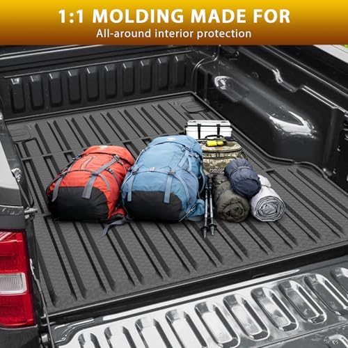 Powerty Floor Mats for 2022-2026 2027 Ford Maverick Gas Model Accessories All Weather TPE Truck Bed Mat Tailgate Liner Protector Replacement Full Set for Maverick