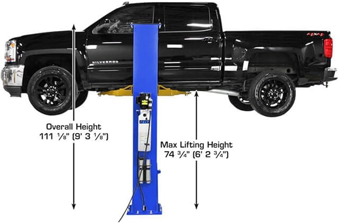 ATLAS Automotive Equipment PVL9BP Platinum 2-Post Commercial Grade Vehicle Lift, 9’6” Minimum Ceiling Height, ALI Certified, 9,000lb Capacity, Base Plate Design, Ally Power Unit, for Low Ceiling Use