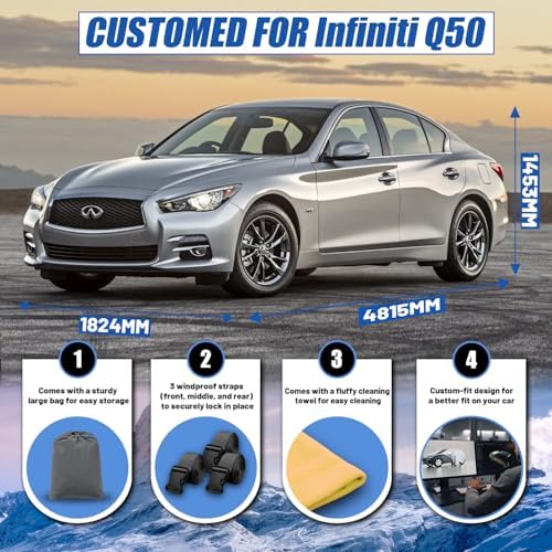 Car Cover Custom Fit for Infiniti Q50 Sedan (2013-2026)