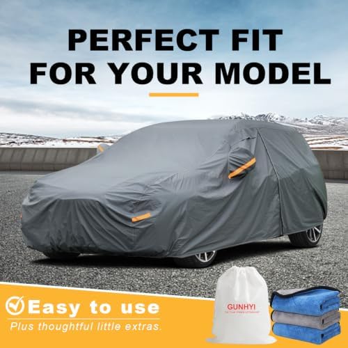 GUNHYI Premium Car Cover Custom Fit Subaru WRX, 16 Layers Heavy Duty Car Cover Waterproof All Weather with Zipper Door for Sun Rain Snow Dust Uv Protection