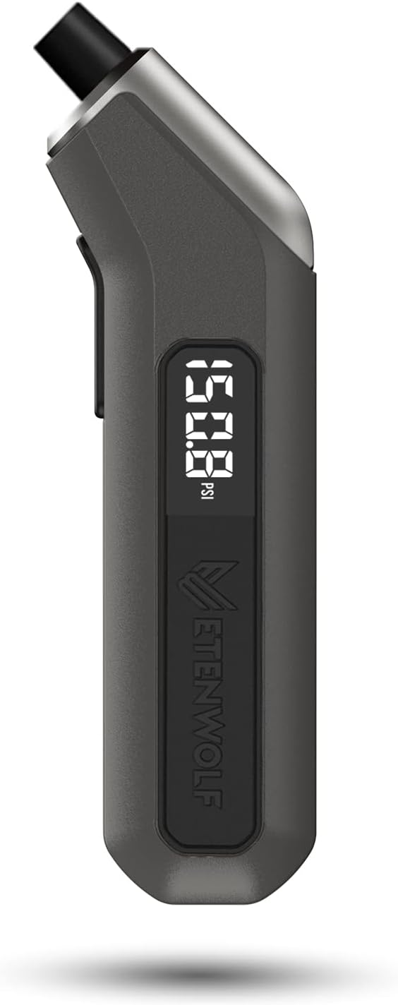 ETENWOLF T300 Digital Tire Pressure Gauge 3-200 PSI, Industrial Tire Gauge Calibrated to ANSI B40.7 Grade 2A(Plus-Minus 0.5%), Backlit LED Screen, Grey
