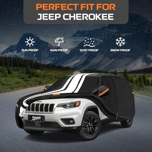 Kayme Jeep Cherokee Car Cover Waterproof All Weather for Automobiles