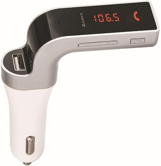 Bluetooth FM Transmitter for Car, Wireless Bluetooth 2.1In-Car Radio Adapter Car Kit with Handsfree Calling, 1 USB Ports, LED Display, Support TF Card, U-Disk, AUX Output,D