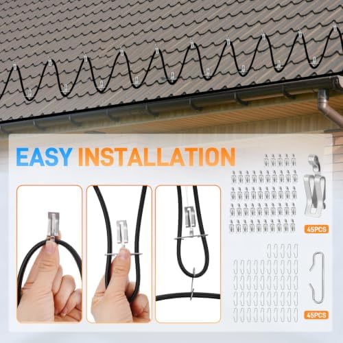 120FT Roof & Gutter Heat Cable, 8W/FT Self Regulating Heat Tape, 120V